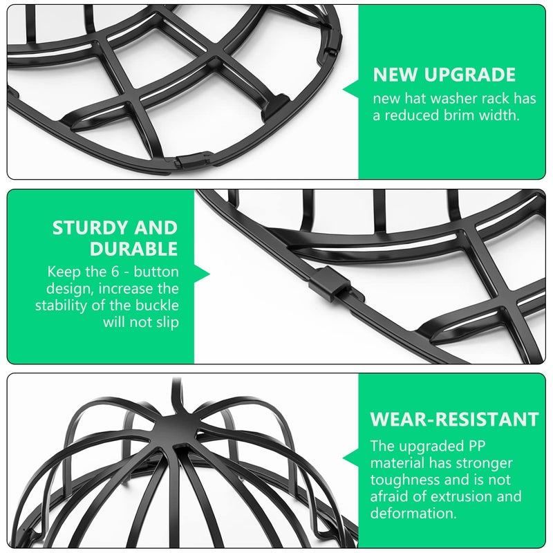 Coopache 4 Pack Hat Washer for Baseball Cap Washer Cage for Washing Machine,Ball Cap Washing Frame Hat Cleaner Holder Protector for Dishwasher - Image 4